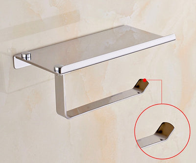 Stainless steel phone towel rack toilet paper holder bathroom accessories creative tissue box thickening