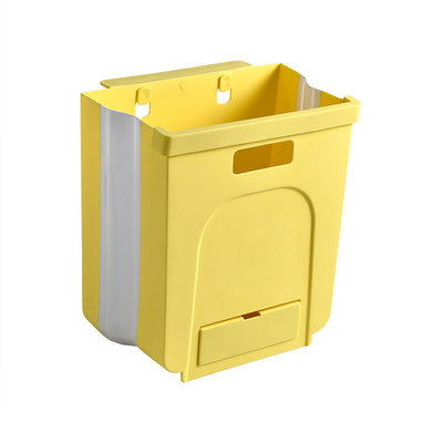 Hanging folding household trash can