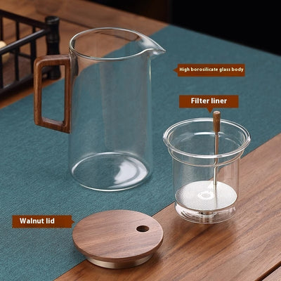 Borosilicate Full Glass Liner Tea Water Separation Tea Set