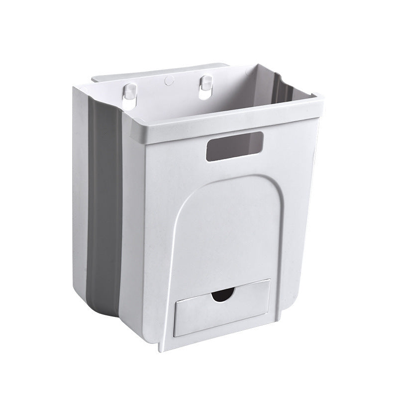 Hanging folding household trash can