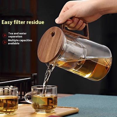 Borosilicate Full Glass Liner Tea Water Separation Tea Set